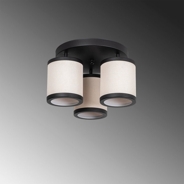 Opviq Way - 11626 Lámpara de Araña Blanco y Negro con Tapa de Tela Opviq Way - 11626 Lámpara de Araña Blanco y Negro con Tapa de Tela